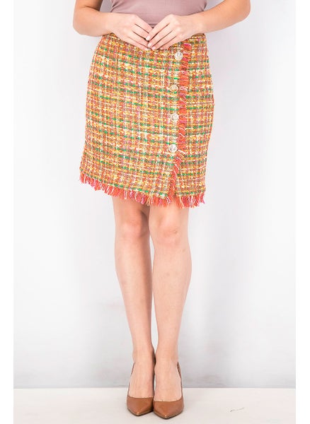 اشتري Women Textured Mini Skirt, Yellow Combo في السعودية