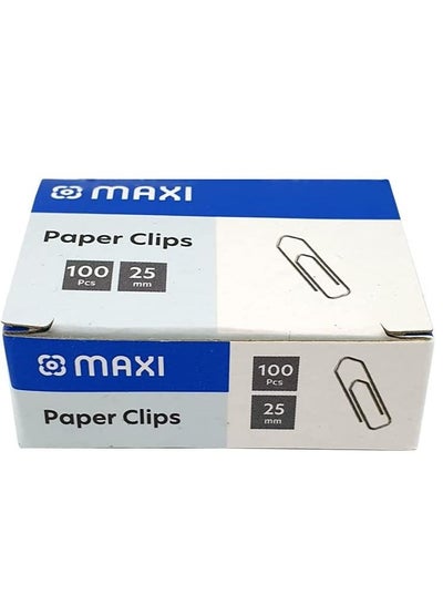 Buy Maxi 25mm Boat Shape Paper Clip Box Of 100pc Silver in UAE