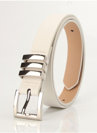 اشتري Fashion Explosion Style With Classic Square Pinhole Jeans Belt Women 105cm White في الامارات