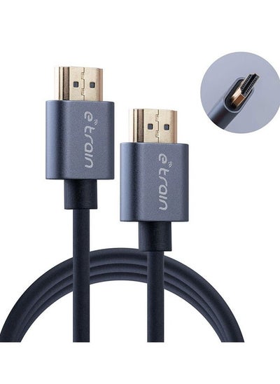 Buy E-train (DC891) HDMI to HDMI Round Cable 4K 1.5M Gold Plated - Gray in Egypt