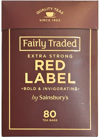 Buy Sainsbury's Extra Strong Red Label Tea 80 Bags 250g | Fairly Traded Tea from England in UAE