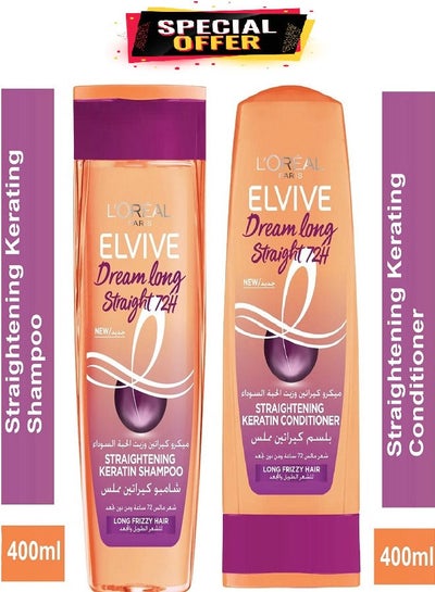 Buy Elvive Dream Long Straight Shampoo 400ml Plus Long Straight Conditioner 360ml in Egypt