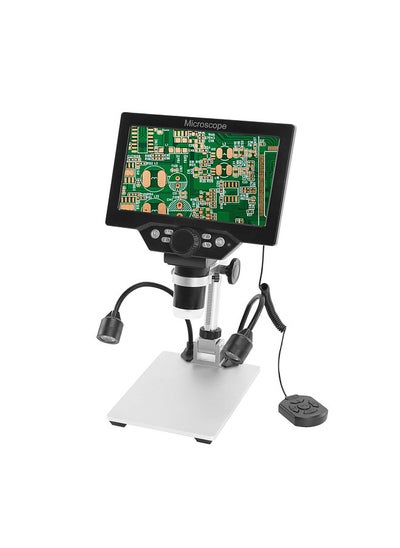 اشتري B1200 Digital Microscope 7 Inch Large Color Screen Large Base LCD Display 12MP 1-1200X Continuous Amplification Magnifier في السعودية