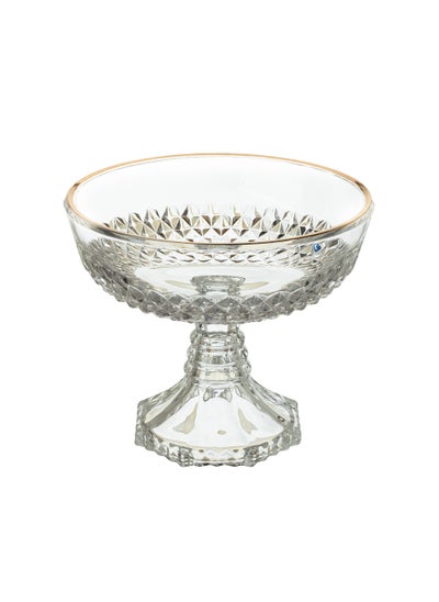 Buy Glass Bowl With Gold Line Base in Saudi Arabia