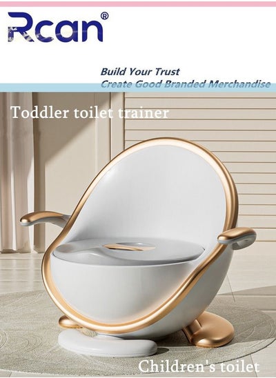 Buy Baby Toilet Portable Toddler Toilet Trainer Potty with Backrest Armrest 360° Anti Rollover Thickened PU Pad Anti Splash Non Slip Suitable for Baby Boys and Girls Kids for Outdoor Travel Car in Saudi Arabia