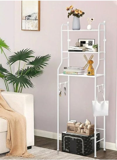 Buy 3-Tier Bathroom Toilet Shelf Rack White 68x25x153cm in Saudi Arabia