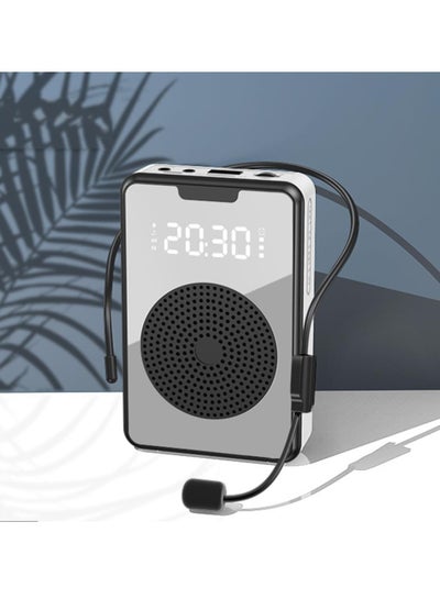 Buy Voice Amplifier With Wired Microphone Headset Portable Rechargeable Pa System Speaker Personal Speech Amplifier Loudspeaker Black in Saudi Arabia