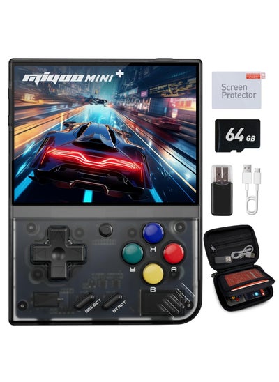 اشتري Mini Plus Handheld Game Console, with Dedicated Storage Case, 3.5 Inch IPS 640x480 Screen, 64G/128G TF Card with 10,000+ Games, 3000mAh 7+Hours Battery, Support Wireless Network (Black 64G) في السعودية