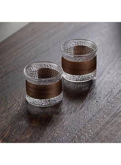 اشتري 2 قطعة من مج قهوة على شكل حلقة خشبية مج قهوة زجاجي في مصر