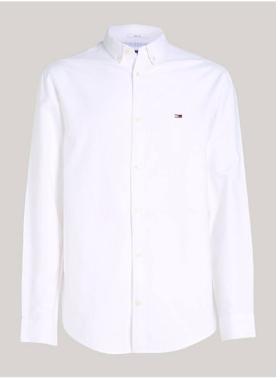 Buy Men's ntry Regular Oxford Casual Shirt - Cotton, White in UAE