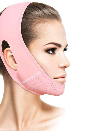 Buy Reusable V Line Mask Facial Slimming Strap - Double Chin Reducer - Chin Up Mask Face Lifting Belt in UAE