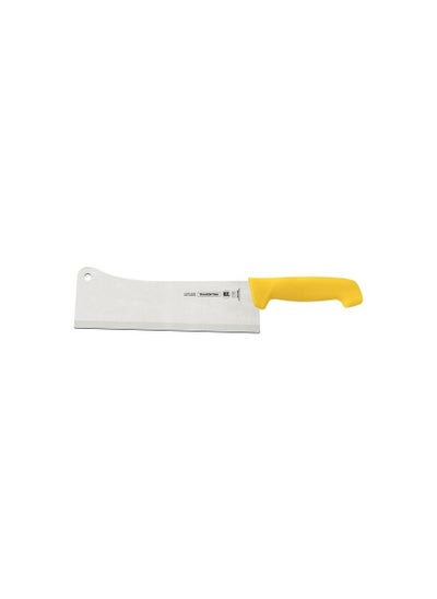 Buy Professional 10 Inches Cleaver Knife with Stainless Steel Blade and Yellow Polypropylene Handle with Antimicrobial Protection in UAE