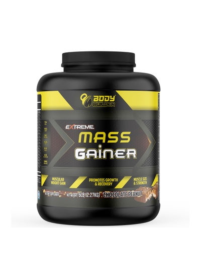 Buy Body Builder Extreme Mass Gainer - Weight Gainer with 36g Protein, 8.3g BCAA, 142g Carb and 50mg Enzymes - Chocolate Peanut, 5 LB in UAE