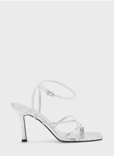 Buy Front Cross Multi Strap Heeled Sandal in UAE