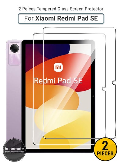 Buy 2 Pieces Xiaomi Redmi Pad SE 11 Inch Tempered Glass Screen Protector – High Transparency, Delicate Touch, Anti-Explosion, Smooth Arc Edges, Easy Installation, Screen Protector for Xiaomi Redmi Pad SE in Saudi Arabia