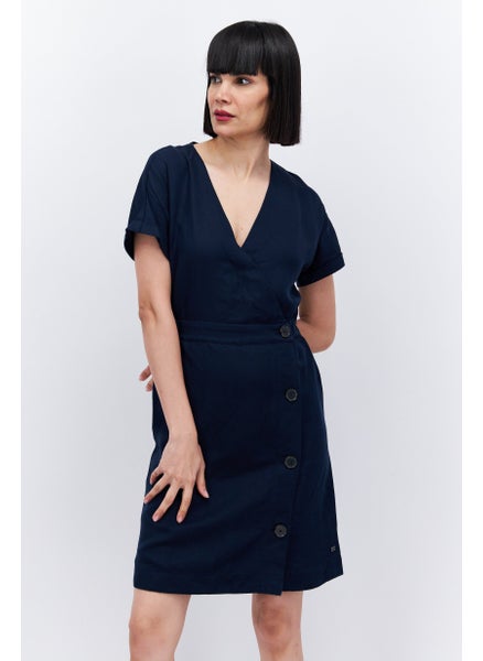 Buy Women Plain Mini Dress, Navy in UAE