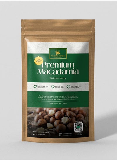 Buy Premium Roasted Unsalted Macadamia Nuts, VIP Size Double Tank Nuts 500g in UAE