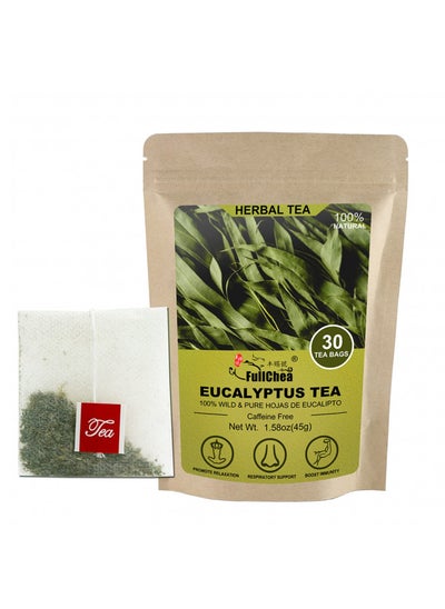 Buy FullChea - Natural Eucalyptus Tea Bag 30 Teabags, 1.5g/bag - 100% Pure Hojas de Eucalipto - Non-GMO - Caffeine-free - Boost Respiratory Health in UAE