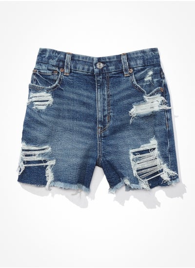 Buy AE Strigid Curvy Denim Mom Shorts in UAE