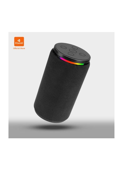 Buy Kisonli Portable Speaker Model Q21 with RGB Lighting, Supports Flash Drive, Memory Card, and Bluetooth Connection, Black in Egypt