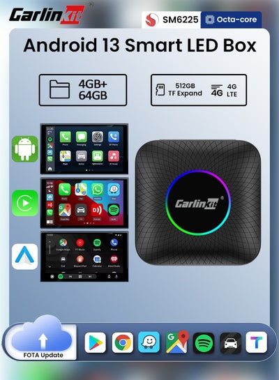 Buy Carlinkit Android 13 Tv Box 8 Core CarPlay Wireless Android Auto Wireless Adapter Support Youtube Online Tv Streaming Spotify in Saudi Arabia