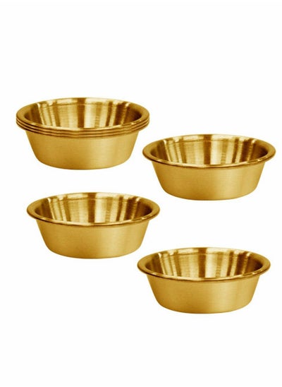 اشتري Stainless Steel Sauce Dish, Seasoning Dishes, Premium Sushi Dipping Bowl Saucers, Metal Ramekins, Mini Appetizer Plates, Individual Condiment Sauce Cups (2.3OZ, 6Pcs Gold) في الامارات