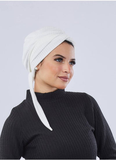 Buy Warmy Turban With Ribbon White For Women in Egypt