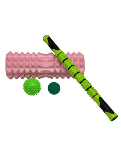 Buy SportQ® 5 in 1 Foam Roller Set with Muscle Roller Stick and Massage Balls for Physical Therapy, Muscle Pain Relief, Speed Exercise, Balance in Egypt