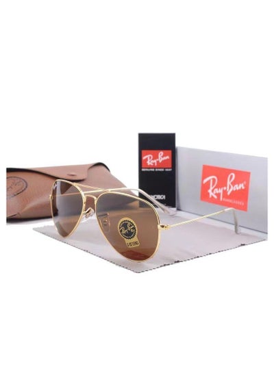 Buy Ray-Ban Classic Pilot Sunglasses Gold Framed with Brown UV Lenses in Saudi Arabia