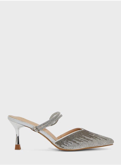 Buy Diamante Double Strap Slip On Pump in UAE