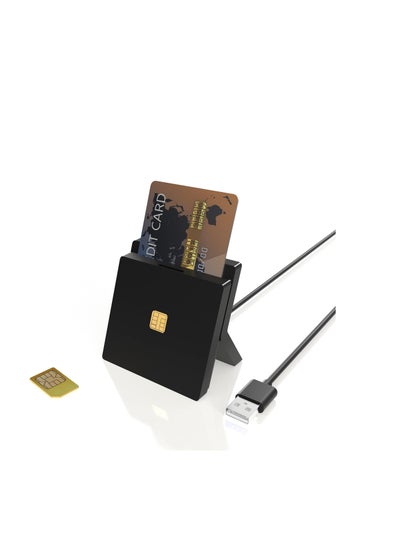 اشتري CAC Card Reader, SIM Dual Slots Smart Reader for DOD Military USB Common Access CAC/SIM/ID/IC Bank/Health/Insurance/e-Tax/Contact Chip Card, Compatible with Windows/Vista/7/8/11 في الامارات