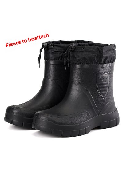 Buy Aote Rain Warming EVA Rain Boots 901 Cotton Mens Low Tube Velvet Rain Boots Lightweight Three-proof Labor Water Protection Shoes Rubber ShoesBlack Black in UAE