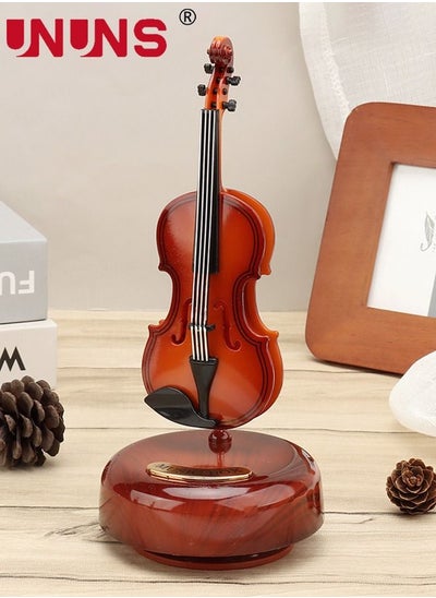 Buy Vintage Mini Violin Music Box With Rotating Musical Base,Classical Decoration Mini Replica Instrument Crafts,Gift For Girl,Boy And Women in UAE