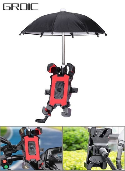 اشتري Bike Phone Holder, Motorcycle Phone Mount Motorcycle Handlebar Cell Phone Clamp, Scooter Phone Clip with Umbrella,Bicycle Riding Equipment في الامارات