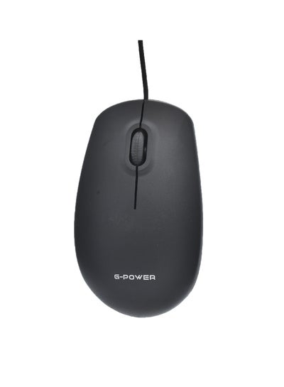 Buy G-Power M-111 High Quality Optical USB Mouse With Comfortable Contoured Shape And Long Wire Supports Windows 10/Windows 7/ Windows Vista And Windows XP - Black in Egypt