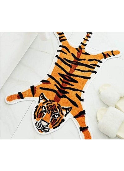 اشتري Tiger Print Rugcute Faux Tiger Rug Small Area Rugs For Home Decor Fluffy Animal Print Rug Carpet For Kids Room Bedroom(Yellowsize:21.5×32.4 In) في الامارات