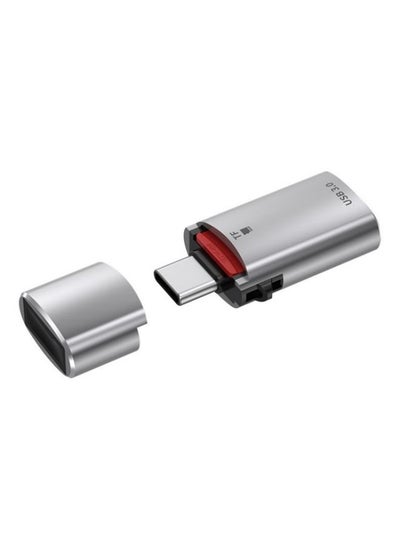 اشتري JS-72 USB Drive 2 في 1 Card Reader عالية السرعة USB 3.0 محول USB-C/Type-C OTG (Silver) في السعودية