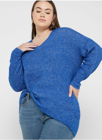 Buy V-Neck Knitted Sweater in Saudi Arabia