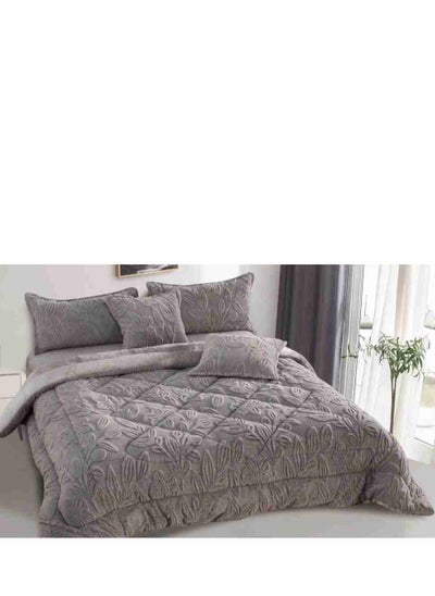 Buy Winter Nofros Bedspread with Luxurious Embossed Design to Give You Warmth, 4 Pieces, Quilt Size 220x170 cm in Saudi Arabia