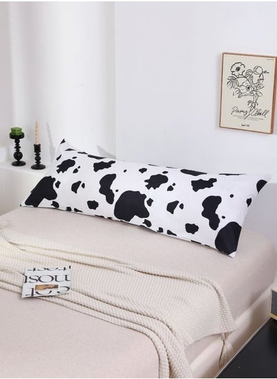 اشتري كيس وسادة طويل للجسم قطعة واحدة ، تصميم Cow Moo Moo ، لون أبيض وأسود. في الامارات