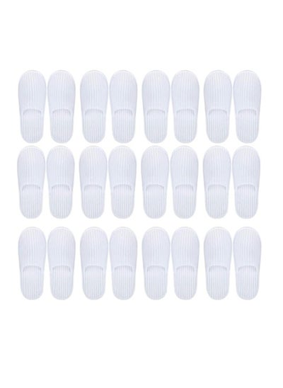 Buy SPA Slippers 12 Pair Disposable Bathroom Slippers Thick Soft Cotton Velvet Hotel Slippers For Home And Travel Unisex Slipper Men And Women Slippers Universal Size UK 10-11 EU 44-45 Fit White in UAE