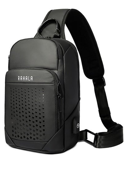 Buy BNG-129 Fashion Casual Crossbody Messenger Bag USB Charging Port Black in Egypt
