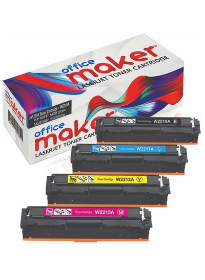 Buy ​Office maker 207A (With Chip) Toner Cartridges Compatible for Color LaserJet Pro MFP M283fdw M282nw M283fdn M255dw M255nw  (Black Cyan Yellow Magenta, 4-Pack) in UAE