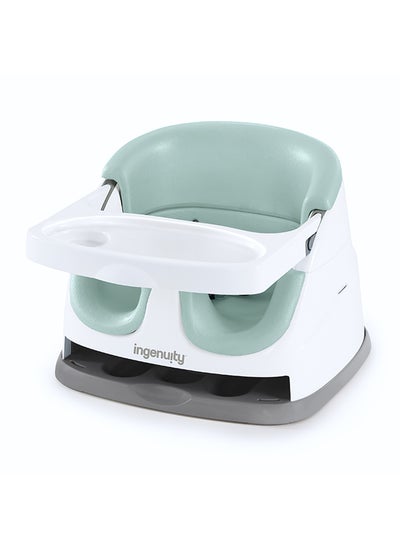 Buy Baby Base 2-in-1 Booster Feeding and Floor Seat with Self-Storing Tray - Mist in Saudi Arabia