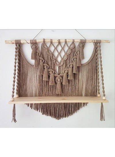 Buy Wooden Wall Shelf, Macrame Shelf, Living Room Decor, Stand Bookshelf. in Egypt