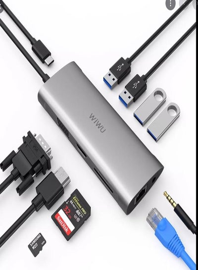Buy Alpha 11 In 1 USB C Hub All In One RJ45 Internet 4K For MacBook Laptop Type C Docking Station in Egypt