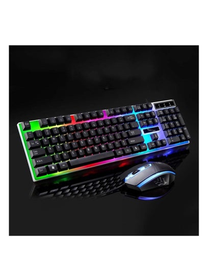 Buy Gaming Keyboard and Gaming Mouse Mechanical feel USB Wired LED Backlit Keyboard Mouse Set in Saudi Arabia