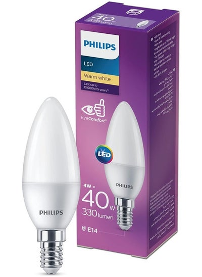 Buy 4-40W E14 B35 LED Candle Warm White in Saudi Arabia