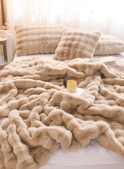 Buy Winter Blanket,Thickened Double-Sided Plush Blanket,Bedroom Throw Blanket,Soft Warm Rabbit Fleece Throw Blanket in UAE