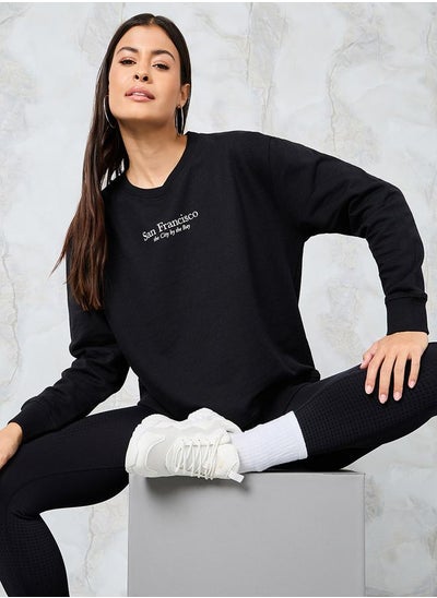 اشتري Regular Fit Back Graphic Regular Length Sweatshirt في السعودية